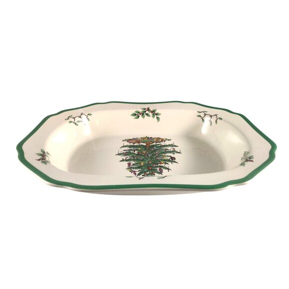 Vintage Spode Christmas Tree Oval 11.5" Dinnerware Vegetable Serving Dish Bowl - Picture 6 of 11